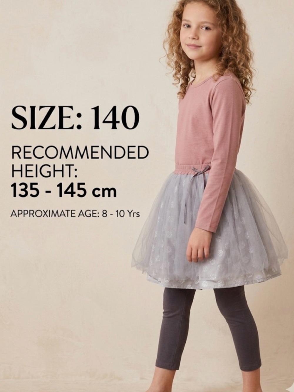 Girls Gray Tulle Tutu Skirt Leggings Set – Floral Underlayer & Bow Accent